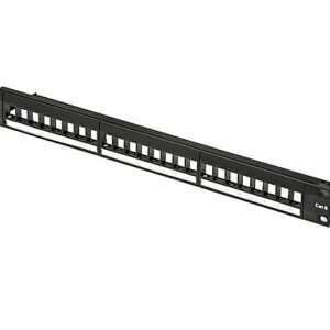 PANELLO PATCH 24 PORTE MODULARE PER RACK 19" 1U NERO - MHC AR-PP24M