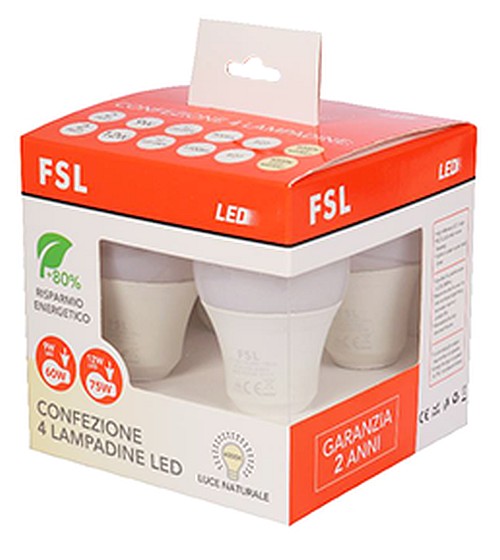 LAMPADA GOCCIA LED QUADRIPACK 2X9W 2X12W E27 3000K - LIFE FL4P-129W3K