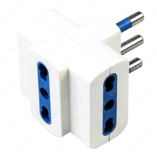 ADATTATORE TRIPLO 16A PRESA 10/16A BIANCA - OVE 33045
