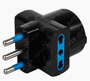 ADATTATORE TRIPLO + SCHUKO 16A NERO - OVE 33048