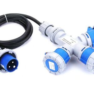ADATTATORE CEE CON CAVO 2,2MT SPINA 16A A 3 PRESE 2P+T IP67 - OVE 20566