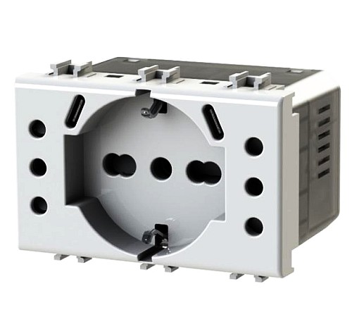 PRESA MULTIFUNZIONE PER 503 1 SCHUKO+2 BIVALENTI +2 USB C - 4BX 4BUSBP503.AM