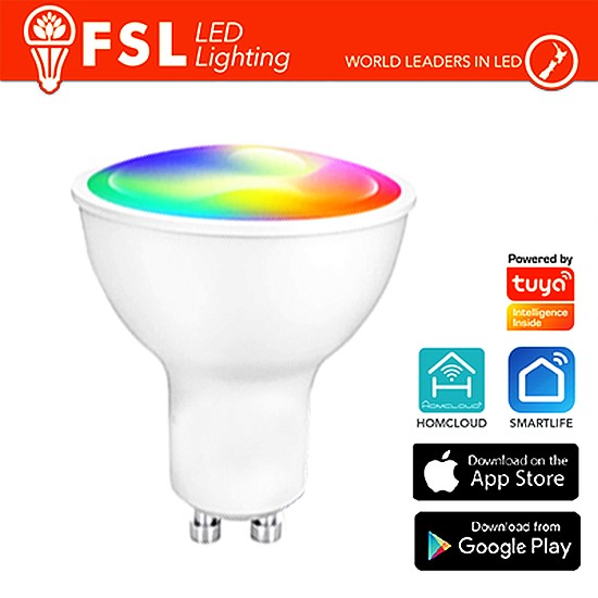 LAMPADA LED GU10 6W RGB+3BIANCHE DIMMER COMPAT.HOMCLOUD E SM - LIFE FLSGU10RGBCCT6W