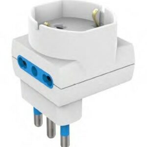 ADATTATORE TRIPLO + SCHUKO 16A BIANCA (SPINA DISASSATA) - OVE 30176