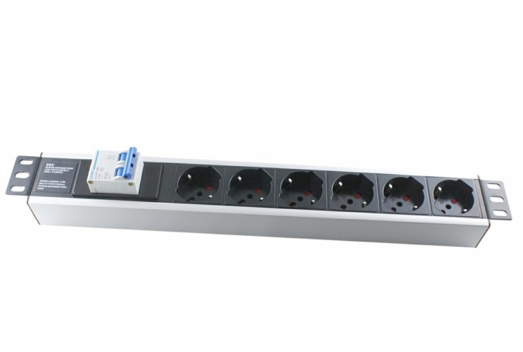 MULTIPRESA 6P PER RACK 19" CON INTERR. 6INGR.10A/16A SCHUKO - MHC MP-PDU3606