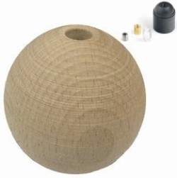 BICCHIERE IN LEGNO SFERA PER P.DE E27 NAT. - FAI 7011/80/NA
