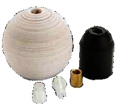 BICCHIERE IN LEGNO SFERA PER P.DE E27 BI. - FAI 7011/80/BI