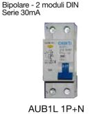 INTERRUTTORE M/T DIFFERENZIALE 1P+N 20A C 6KA 30MA T.AC 2M - CHT 203296