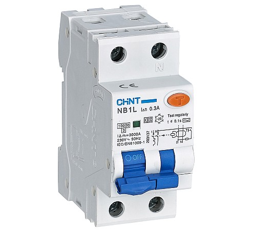 INTERRUTTORE M/T DIFFERENZIALE 1P+N 6A C 10KA 300MA T.AC - CHT 203136