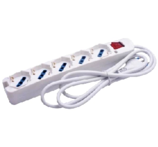 MULTIPRESA 5 USCITE SCHUKO BIVALENTI CON INTERRUTTORE BIANCA - OVE 30080N