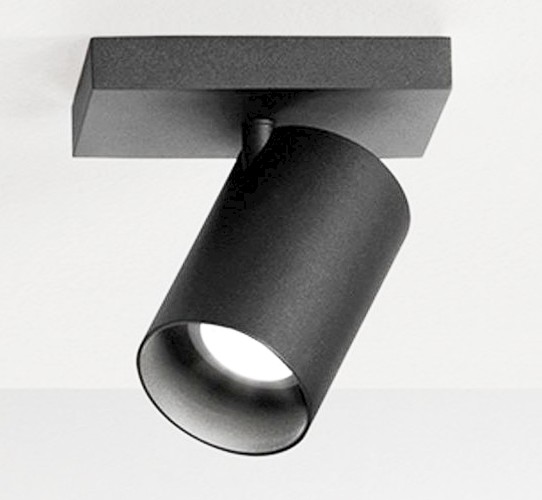 LAMPADA PARETE SOFFITTO ORIENTABILE D.70X125-1GU10 NERA - ISY 779
