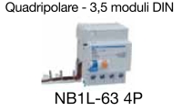 BLOCCO DIFFERENZIALE NB1L-63 4P 63A 300MA TIPO A - CHT 51948