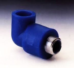 RACCORDO GOMITO 90° MAS. D.20X1/2" BLU - PLAS 16GM120-B