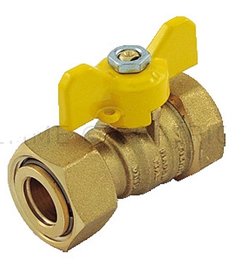 2263G VALVOLA SFERA GAS FEMMINA 1/2"X3/4" GIRELLO E LEVA FAR - TIE 2220040