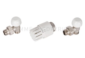 3303KIT03 KIT CURVO VALVOLA TERMOST.+DETENTORE 1/2"G-1/2"X16 - TIE 3300138