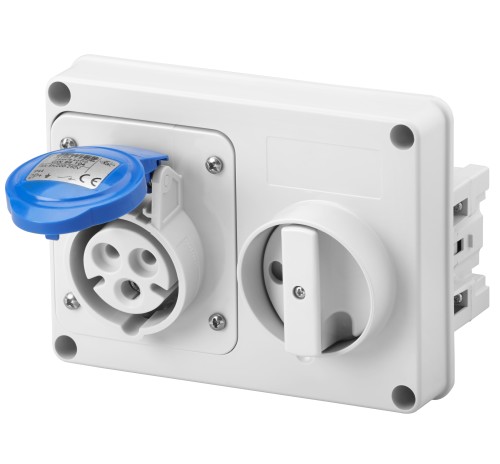 PRESA CEE 2P+T 32A INCASSO 230V 6H IP44 CON INTERRUTTORE - GEW GW66115
