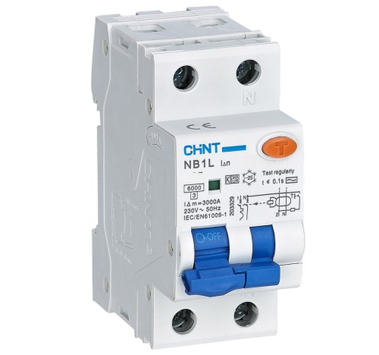 INTERRUTTORE M/T DIFFERENZIALE 1P+N 16A C 6KA 100MA TIPO AC - CHT 203311