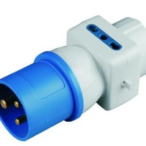 ADATTATORE CEE SPINA 2P+T 16A 2 PRESA BIVALENTE + 1 SCHUKO - OVE 20551