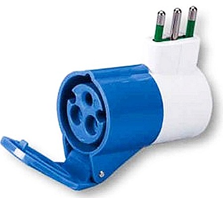 ADATTATORE CEE ANGOLARE SPINA 2P+T 16A PRESA CEE 2P+T 16A - OVE 20552