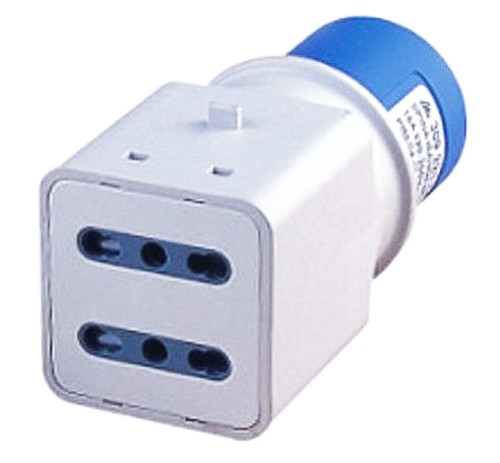 ADATTATORE CEE SPINA 2P+T 16A 2 PRESE BIVALENTI 2P+T 16A - OVE 20554