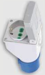 ADATTATORE CEE SPINA 2P+T 16A PRESA SCHUKO/BIV CON PORTELLO - FME 73108