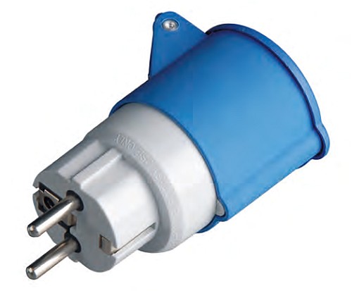 ADATTATORE CEE DA SPINA SCHUKO A PRESA 2P+T 16A - OVE 20555