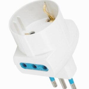 ADATTATO TRIPLO 10A 2 PRESE 10A + 1 PRESA SCHUKO BIANCO - OVE 33041