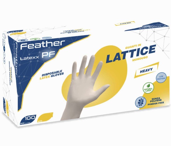 GUANTI IN LATTICE BIANCO SENZA POLVERE MONOUSO TG.L ALTA RES - REFL FPFL