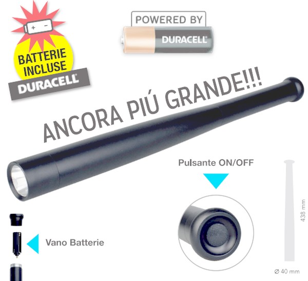 TORCIA LED IN ALLUMINIO 44CM 230LM IP65 NERA DEFENDER - CFG EL011