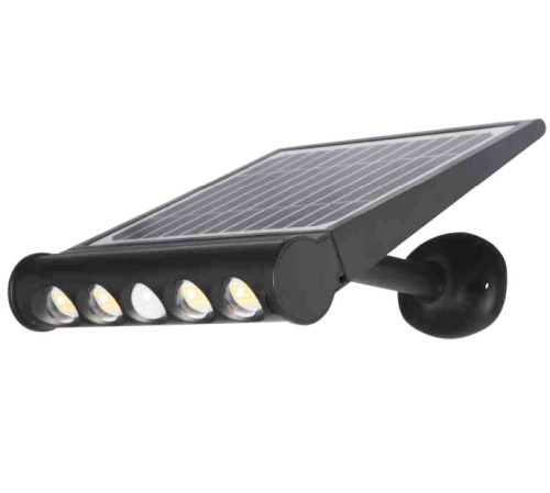 LAMPADA LED SOLARE 8W 4000K 1000LM A PERETE IP65 C/PIR NERO - CFG EL106