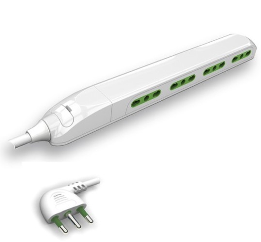 MULTIPRESA SLIM 4 USCITE BIVALENTI CAVO 1,5M SP.16A BIANCA - LED 800351