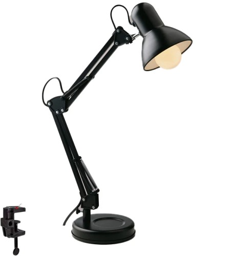 LAMPADA DA LETTURA ARCHITETTO 1XE27 15X60CM NERA - F.EU LDT033ARC-NERO