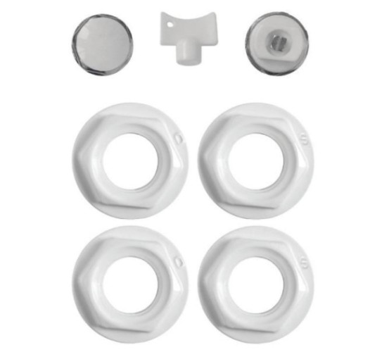 KIT UNIVERSALE RADIATORE 1"1/2" VALVOLA SFIATO MAN. BIANCO - TCOM DKITR12M