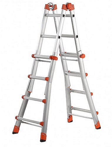SCALA TELESCOPICA 4+4 ALLUMINIO MEDIA 150KG PEPPINA +TUTA OM - GIER AL020