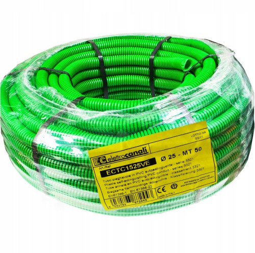 TUBO FLESSIBILE CORRUGATO D.25 VERDE - ETN ECTC1525VE