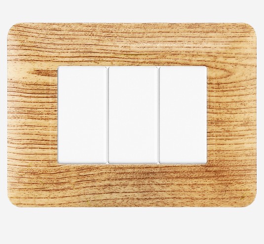PLACCA 3P LEGNO CHIARO SERIE SOLAR - MATIX COMP. - ETT MT83304
