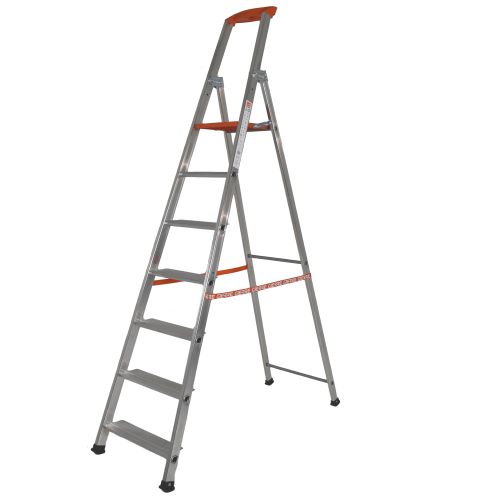 SCALA 7 GRADINI DOMESTICA IN ALLUMINIO MAX 150KG H.2,2MT - GIER AL740