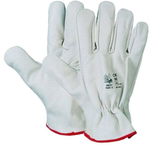 GUANTO PELLE FIORE BIANCO BORDATO TG.9 - SCM 30331L/9