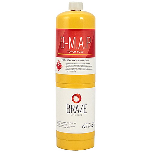 BOMBOLA B-M.A.P 1LT IN ACCIAIO CON VALVOLA CGA 600 - GAS G-ABB-BMAP-1L