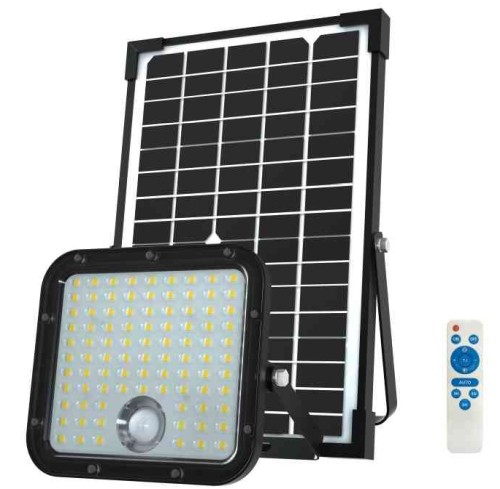 PROIETTORE LED SOLARE 30W 5000LM 4000K CON PIR IP65 NERO - CFG EL104