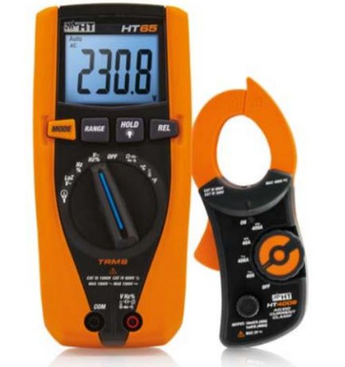 KIT MULTIMETRO DIGITALE HT65P DC MAX 1500V +PINZA AMP.HT4006 - HTI HA00065P