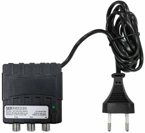 ALIMENTATORE TV 2 USCITE 12V 200MA CONNETTORE F PSU1202F2 - FRA 287789