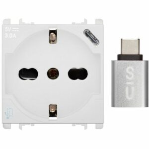 PRESAP40 250V+USB 5V 3A BIANCO - UTD 10312/2.B