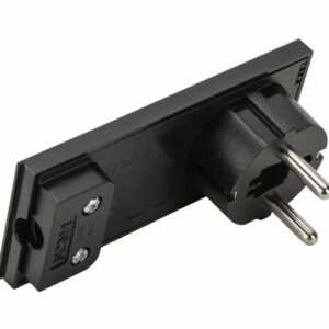 SPINA SCHUKO 16A NERA SALVASPAZIO - SMONTABILE - FME 80151