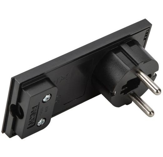 SPINA SCHUKO 16A NERA SALVASPAZIO - SMONTABILE - FME 80151