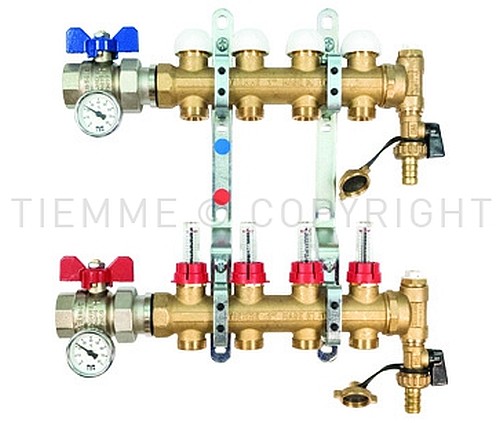3873 COPPIA COLLETTORI FLOOR DISTR. FLUSSIM VALV. 1"G-12VIE - TIE 3850022
