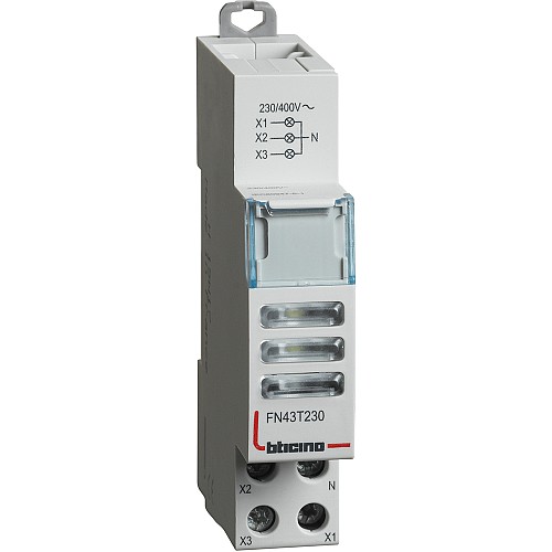 BTDIN - SPIA LED TRIPLA TRASPARENTE 230/400V AC - BTI FN43T230