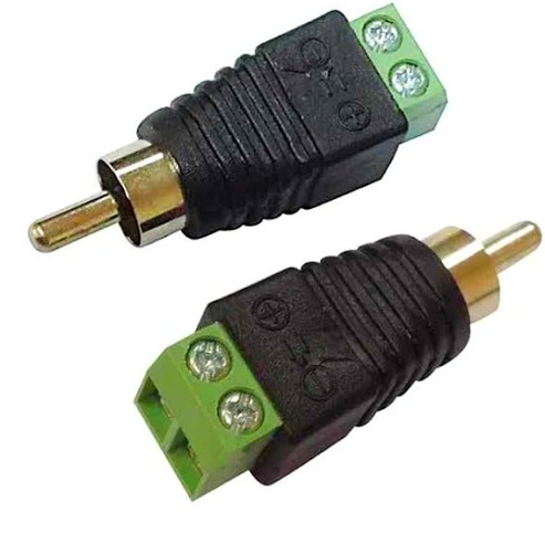 ADATTATORE SPINA RCA NERA VOLANTE CON MORSETTO A VITE - ERT 043005000