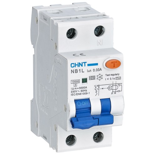 INTERRUTTORE M/T DIFFERENZIALE 1P+N 25A C 10KA 30MA T.A - CHT 203061