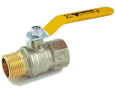 2381G07 VALVOLA SFERA NI TORNADO GAS M-F 1/2" LEVA P. GIALLA - TIE 2390013